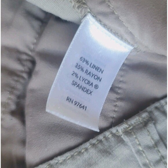 J. Jill Linen Blend Taupe Stretch Chino 11" Shorts Size 0 Petite - Picture 7 of 9